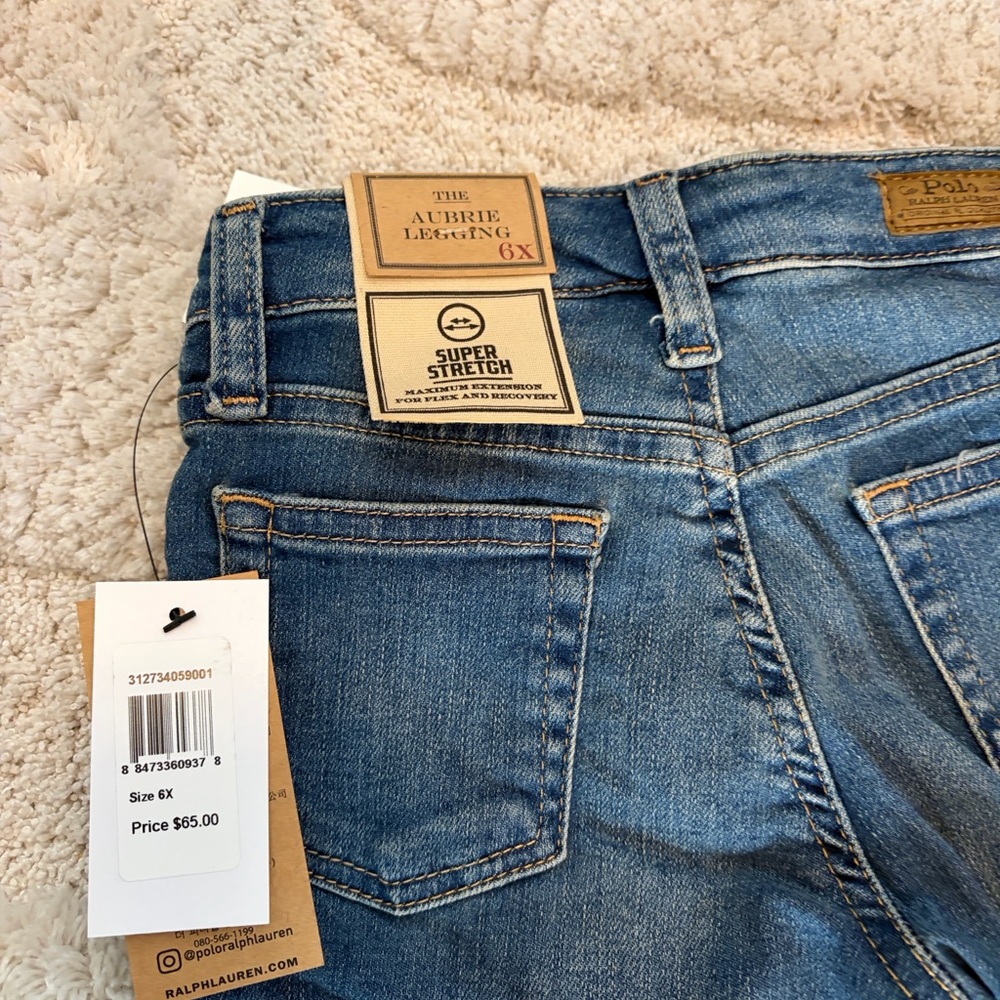 Polo by Ralph Lauren Aubrie denim leggings jeans size 6X🌸 - Picture 7 of 9